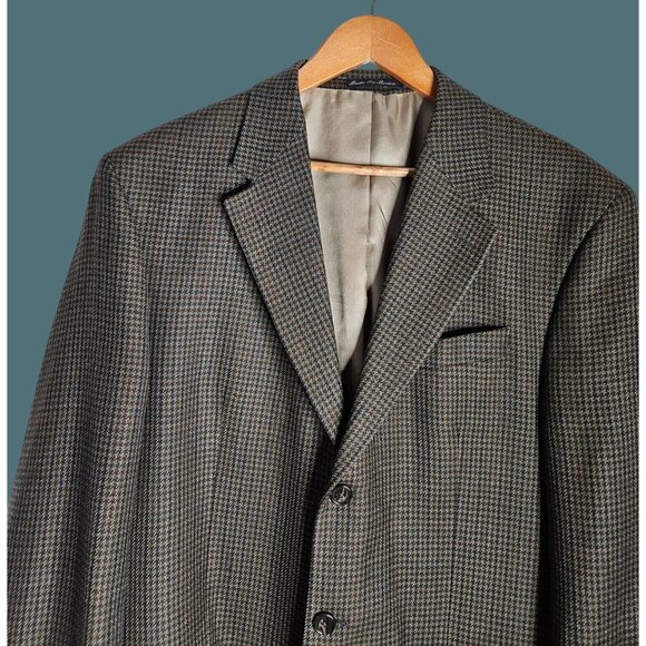 Lauren Ralph Lauren Mens LambsWool Blazer Jacket Houndstooth 42L Multi Color - Picture 5 of 12